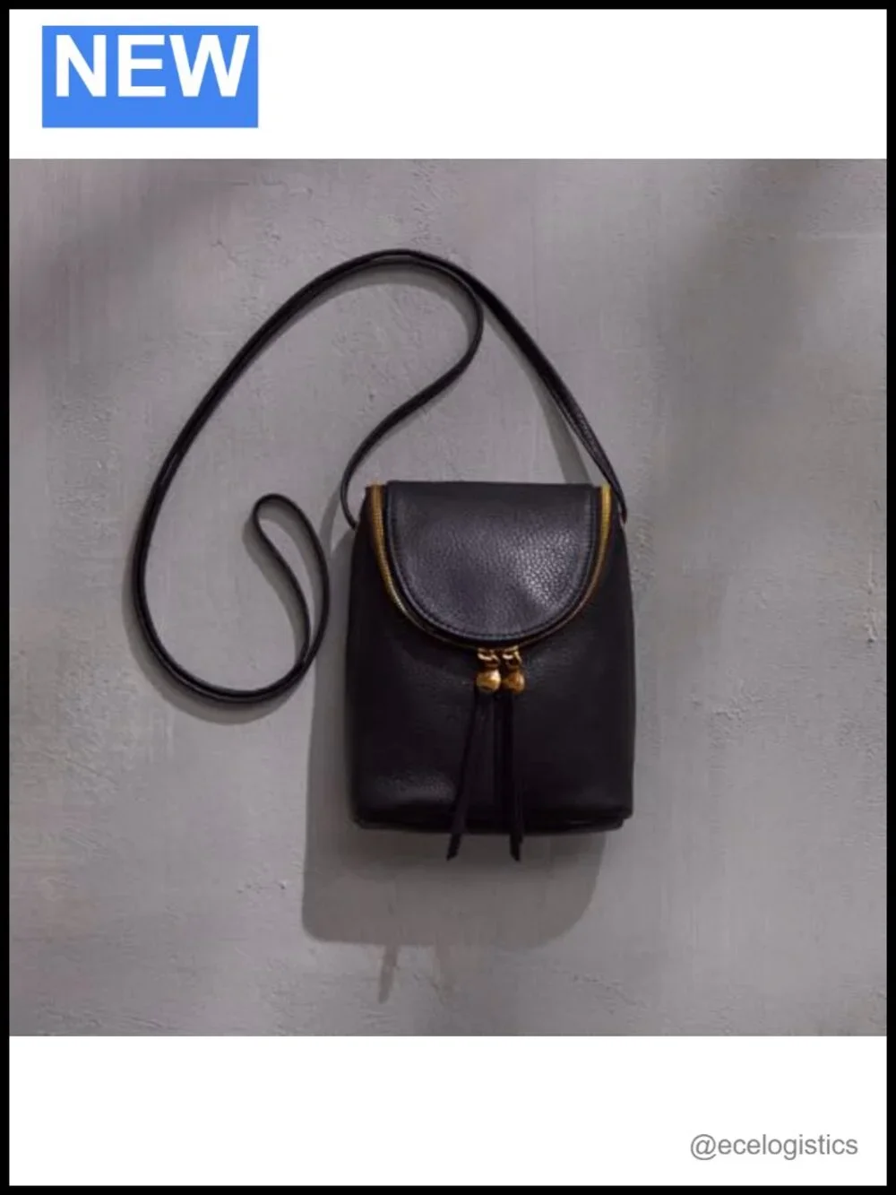 100% Leather Hobo Crossbody Bag - Double Zipper, Phone Pocket, Adjustable Strap